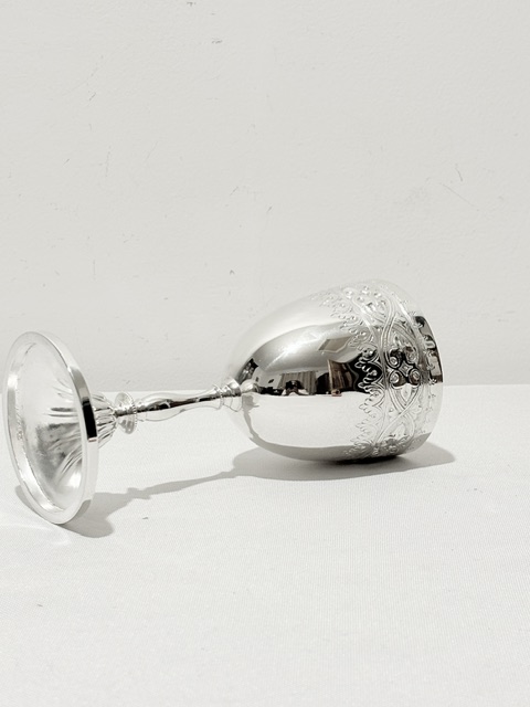 Antique Silver Plated Goblet with an Oval Bowl Antique Silver Plated Goblet with an Oval Bowl