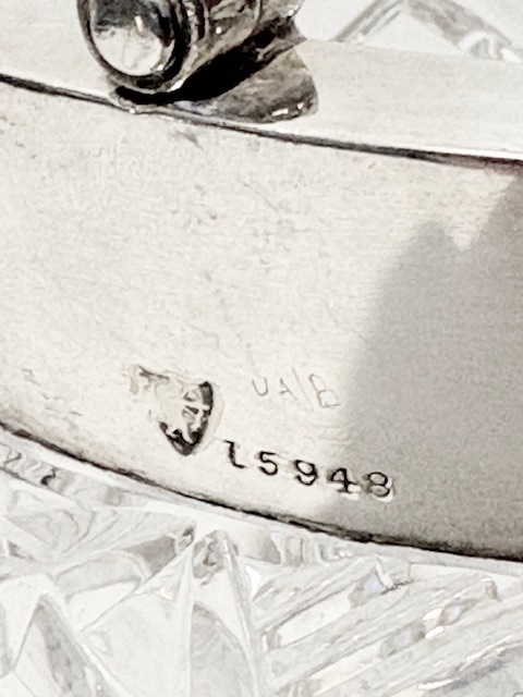 Antique Silver Plated and Moulded Glass Wine Cooler or Ice Bucket Antique Silver Plated and Moulded Glass Wine Cooler or Ice Bucket