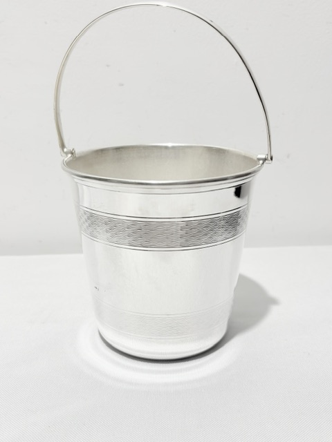 Vintage Silver Plated Swing Handle Ice Pail Bucket