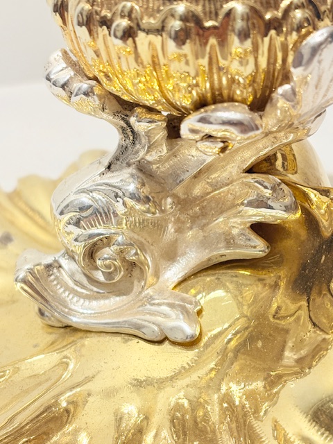 Antique Silver Plated and Gilt Inkstand