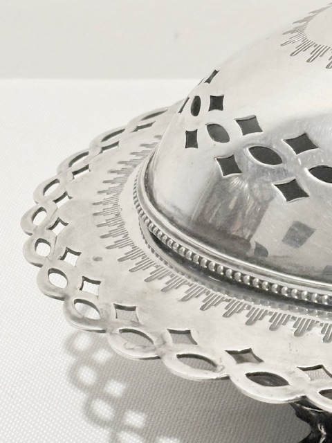 Charming Antique Silver Plated Butter Dish with Reclining Cow Charming Antique Silver Plated Butter Dish with Reclining Cow