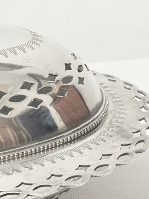 Charming Antique Silver Plated Butter Dish with Reclining Cow Charming Antique Silver Plated Butter Dish with Reclining Cow