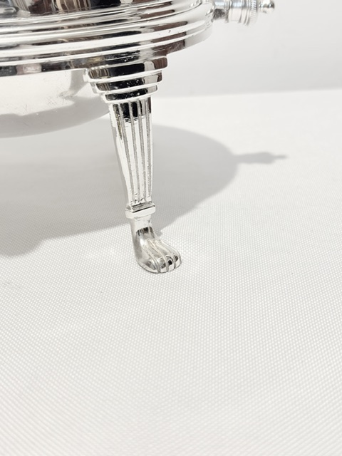 Antique Oval Silver Plated Rollover Butter Dish with Glass Liner