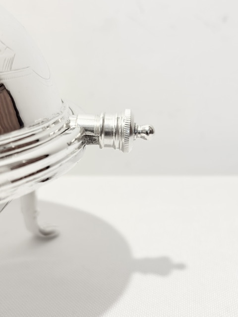 Antique Oval Silver Plated Rollover Butter Dish with Glass Liner