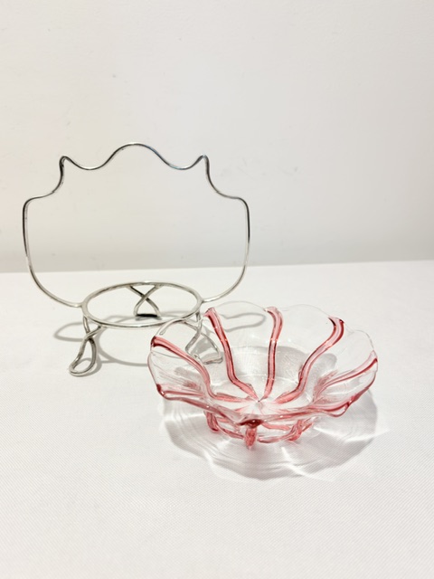 Antique Silver Plated Wirework and Glass Jam or Preserve Dishes