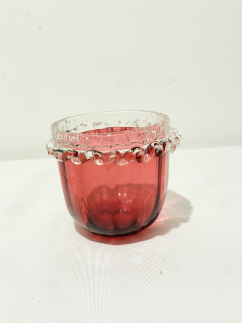 Antique Silver Plated and Cranberry Glass Jam or Preserve Server Antique Silver Plated and Cranberry Glass Jam or Preserve Server