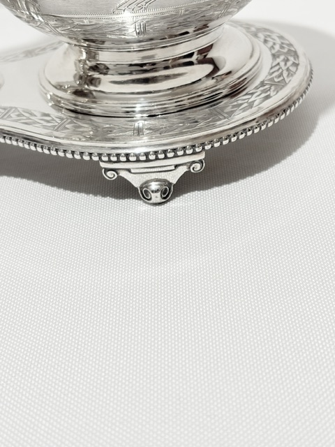 Handsome Antique Silver Plated Double Bowls on Stand Handsome Antique Silver Plated Double Bowls on Stand