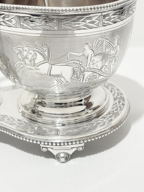 Handsome Antique Silver Plated Double Bowls on Stand Handsome Antique Silver Plated Double Bowls on Stand
