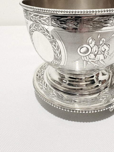 Handsome Antique Silver Plated Double Bowls on Stand Handsome Antique Silver Plated Double Bowls on Stand