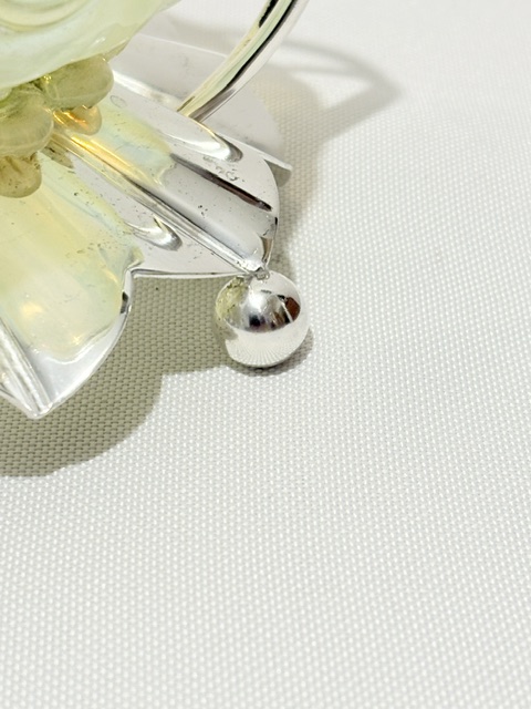Antique Silver Plated Jam or Preserve Frame Holding a Vaseline Glass Dish Antique Silver Plated Jam or Preserve Frame Holding a Vaseline Glass Dish
