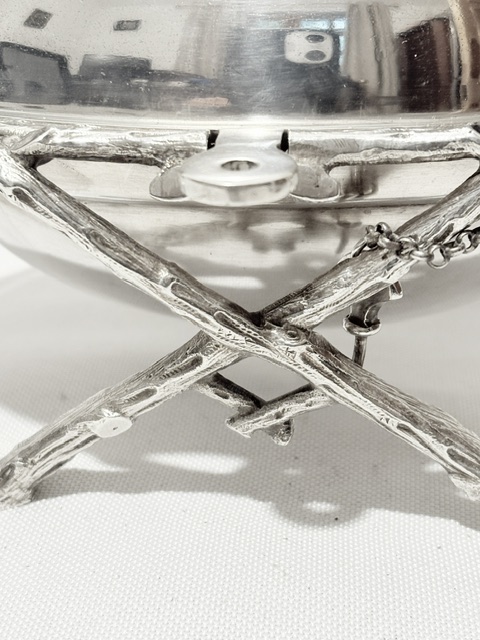 Antique Rollover Silver Plated Oval Butter Dish Antique Rollover Silver Plated Oval Butter Dish