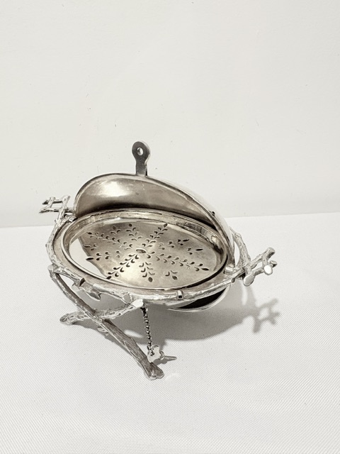 Antique Rollover Silver Plated Oval Butter Dish Antique Rollover Silver Plated Oval Butter Dish
