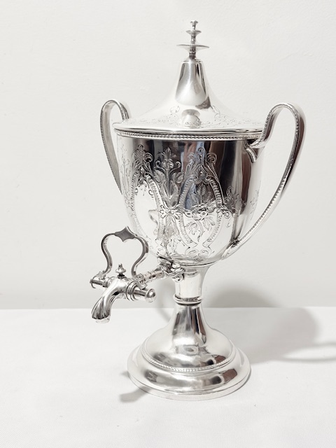 Small Size Antique Silver Plated Samovar or Tea Urn