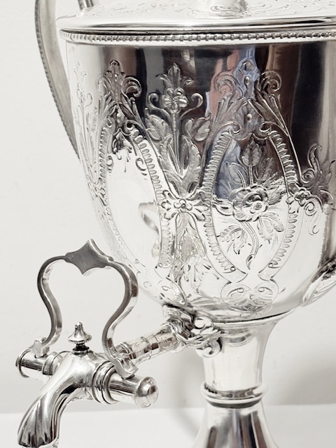 Small Size Antique Silver Plated Samovar or Tea Urn