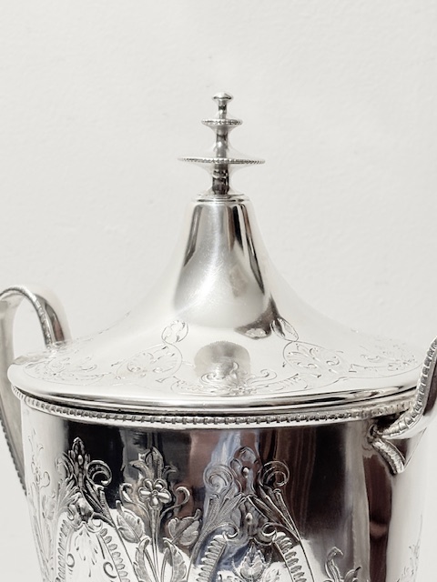 Small Size Antique Silver Plated Samovar or Tea Urn