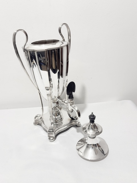 Antique Old Sheffield Plate Samovar of Small Size with Ebonised Finial