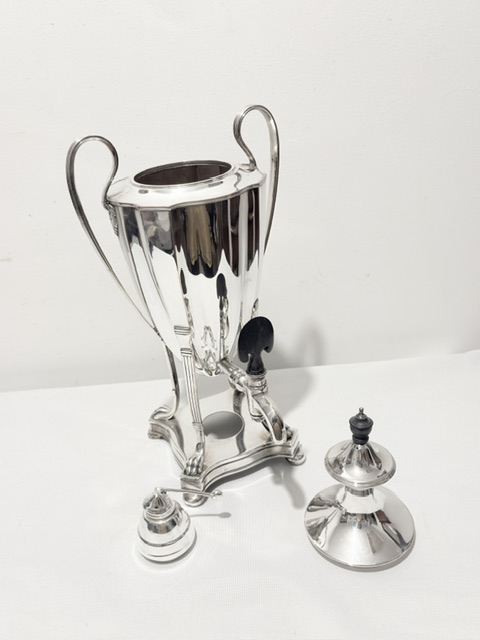 Antique Old Sheffield Plate Samovar of Small Size with Ebonised Finial