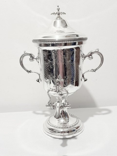 Antique Silver Plated Samovar or Tea Urn of Small Size