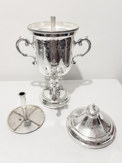 Antique Silver Plated Samovar or Tea Urn of Small Size
