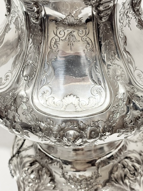 Handsome Antique Silver Plated Tea Kettle on Stand Handsome Antique Silver Plated Tea Kettle on Stand