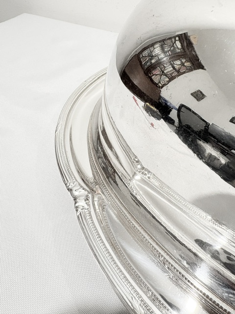Antique Silver Plated Meat Cover or Dome with Original Meat Flat Tray Antique Silver Plated Meat Cover or Dome with Original Meat Flat Tray