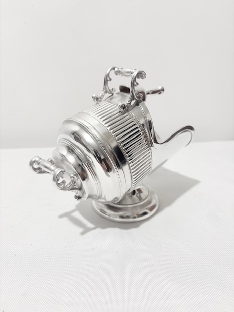 Victorian Antique Silver Plated Coal Scuttle Shaped Sugar Scuttle