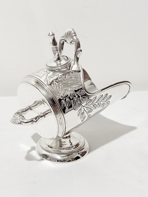 Antique Silver Plated Sugar Scuttle Designed to Look Like a Coal Scuttle Antique Silver Plated Sugar Scuttle Designed to Look Like a Coal Scuttle
