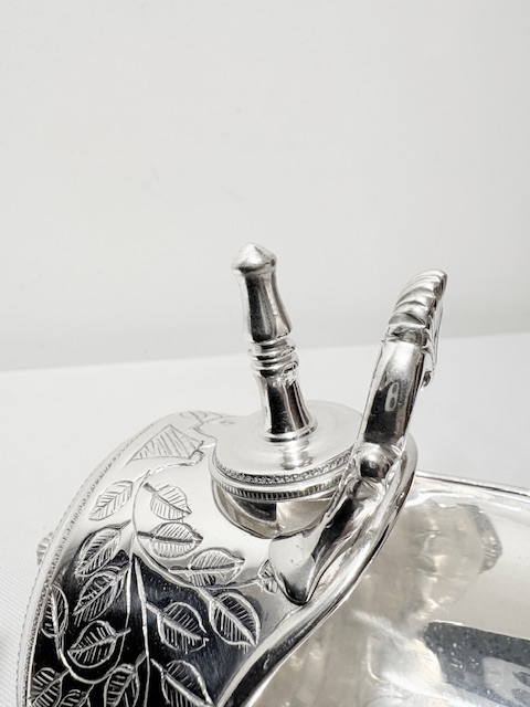 Antique Silver Plated Sugar Scuttle Designed to Look Like a Coal Scuttle Antique Silver Plated Sugar Scuttle Designed to Look Like a Coal Scuttle