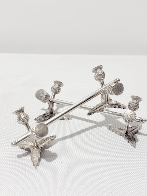 Novelty Pair of Antique Silver Plated Knife Rests
