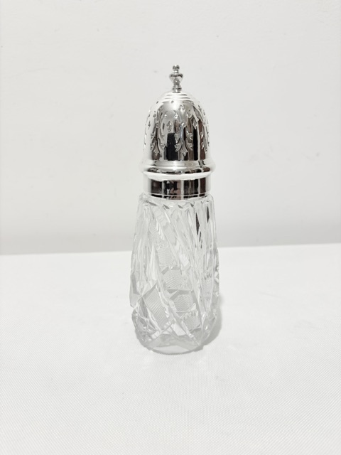 Antique Silver Plate and Cut Glass Sugar Shaker