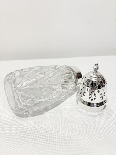 Antique Silver Plate and Cut Glass Sugar Shaker
