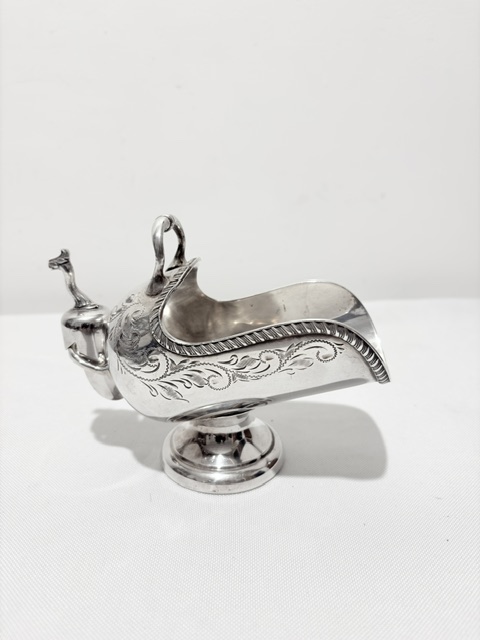 Novelty Antique Silver Plated Sugar Scuttle Modelled as a Coal Scuttle