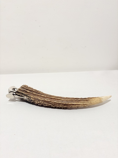 Antique Silver Plated Antler Handle Cigar Cutter