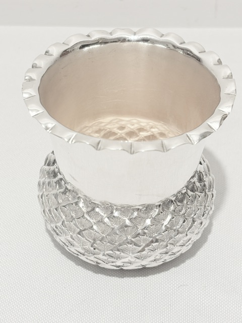 Antique Silver Plated Vase or Fern Pot in the Shape of a Scottish Thistle Antique Silver Plated Vase or Fern Pot in the Shape of a Scottish Thistle
