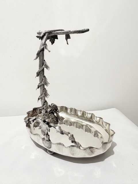 Antique Silver Plated Grapes Stand by Mappin & Webb