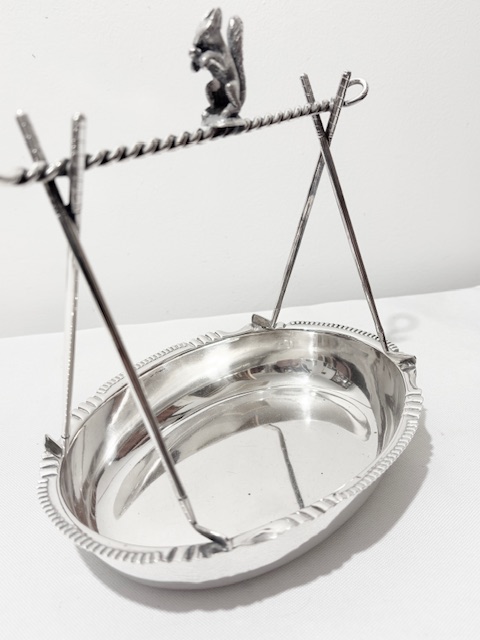 Novelty Antique Silver Plated Nut Dish