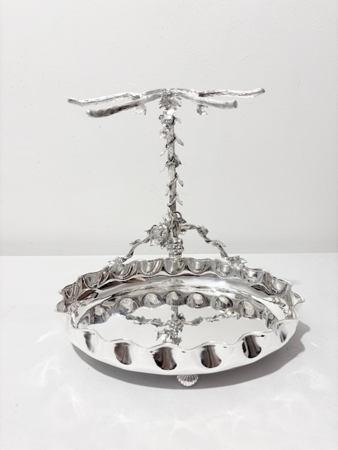 Antique Mappin & Webb Silver Plated Grapes Stand