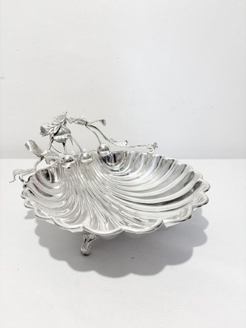 Handsome Antique Silver Plated Cherry Dish
