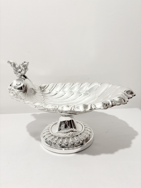 Antique Silver Plated Nut Dish with Figural Squirrel (c.1880)