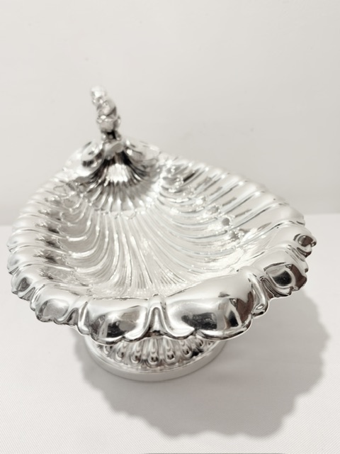 Antique Silver Plated Nut Dish with Figural Squirrel