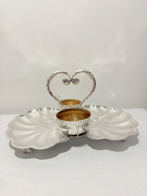 Charming Antique Silver Plated Strawberry Serving Set