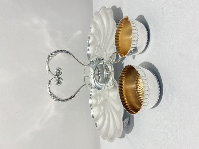 Charming Antique Silver Plated Strawberry Serving Set Charming Antique Silver Plated Strawberry Serving Set