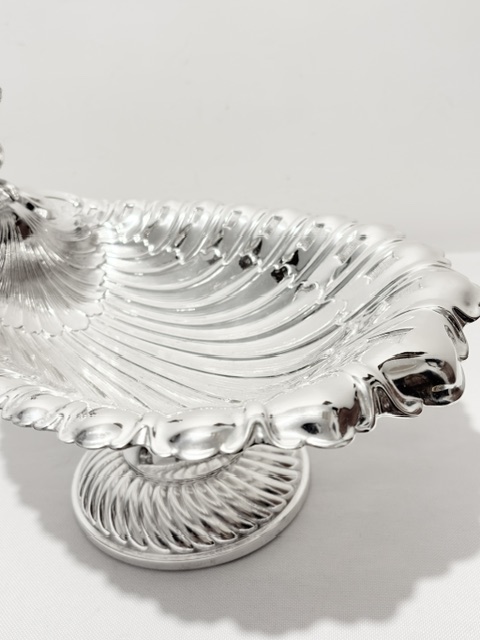 Antique Silver Plated Nut Dish with a Standing Figural Squirrel Antique Silver Plated Nut Dish with a Standing Figural Squirrel