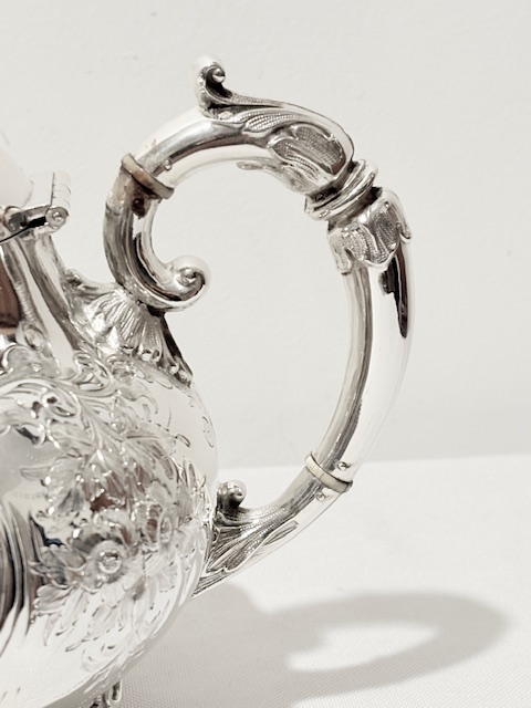 Handsome Victorian Antique Silver Plated Teapot Handsome Victorian Antique Silver Plated Teapot
