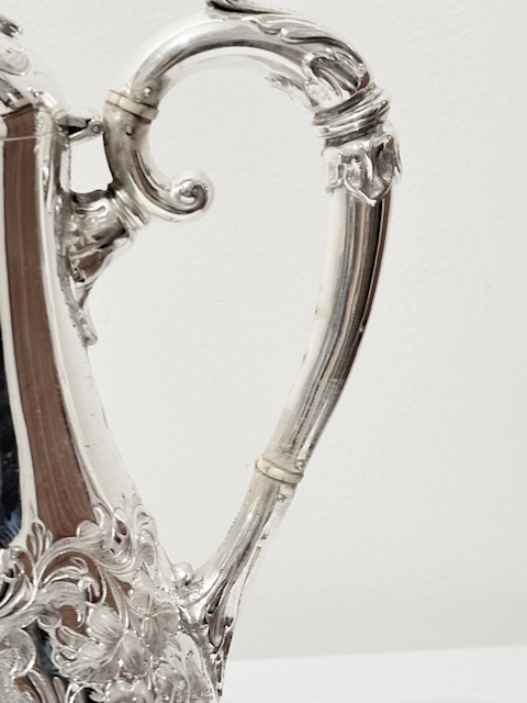 Handsome Victorian Antique Silver Plated Coffee Pot