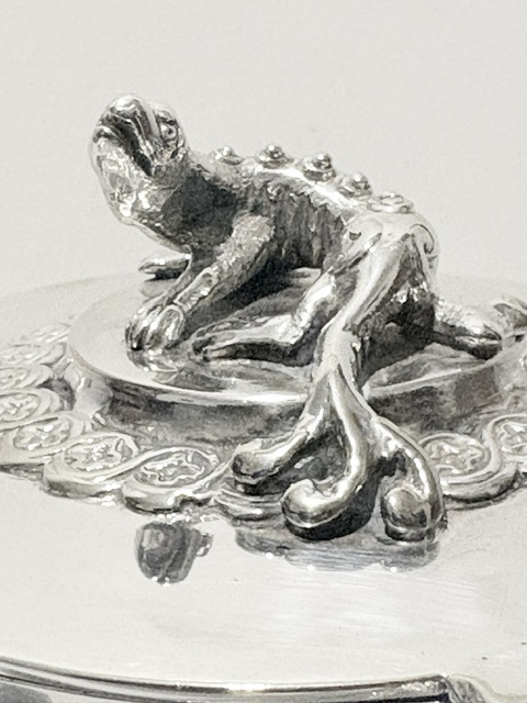 Unusual Antique Silver Plated Teapot with Realistic Dragon Handle