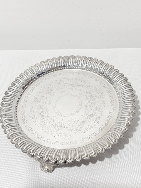 Roberts & Belk Antique Round Silver Plated Salver