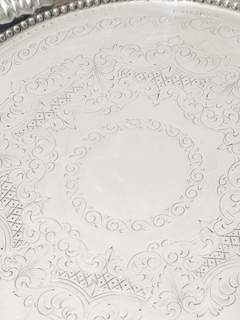 Roberts & Belk Antique Round Silver Plated Salver