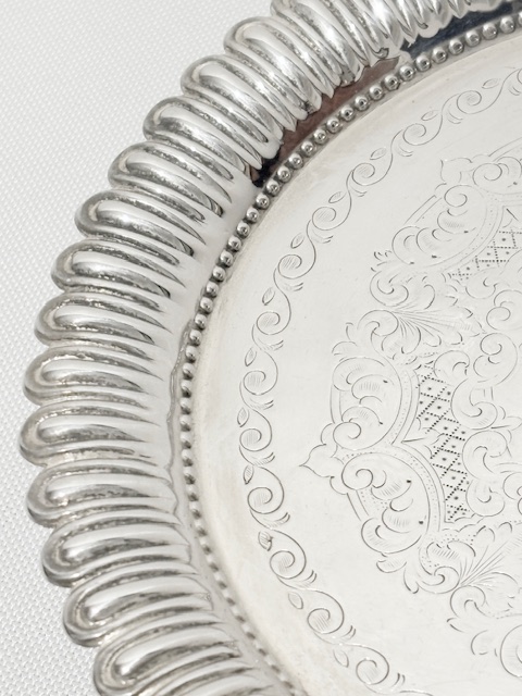 Roberts & Belk Antique Round Silver Plated Salver