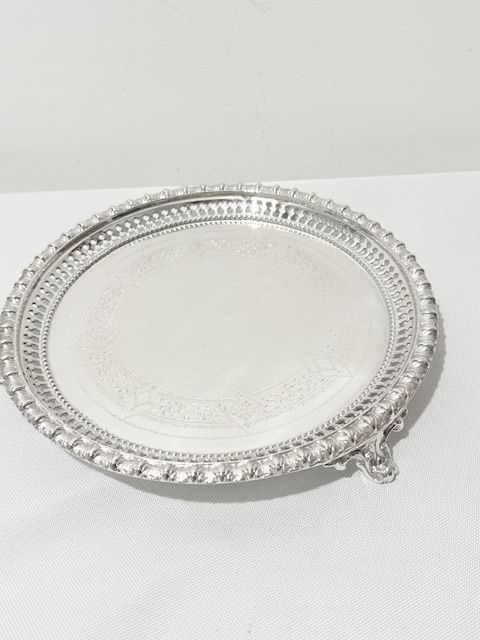 Antique Silver Plated Salver by Walker & Hall